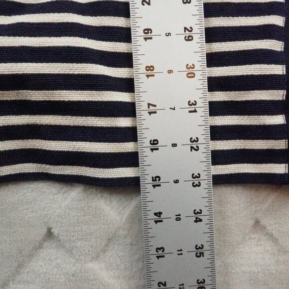 J.Crew Knit Shift Dress Womens 6 Navy Blue & Cream Stripe Career Preppy - Picture 9 of 12